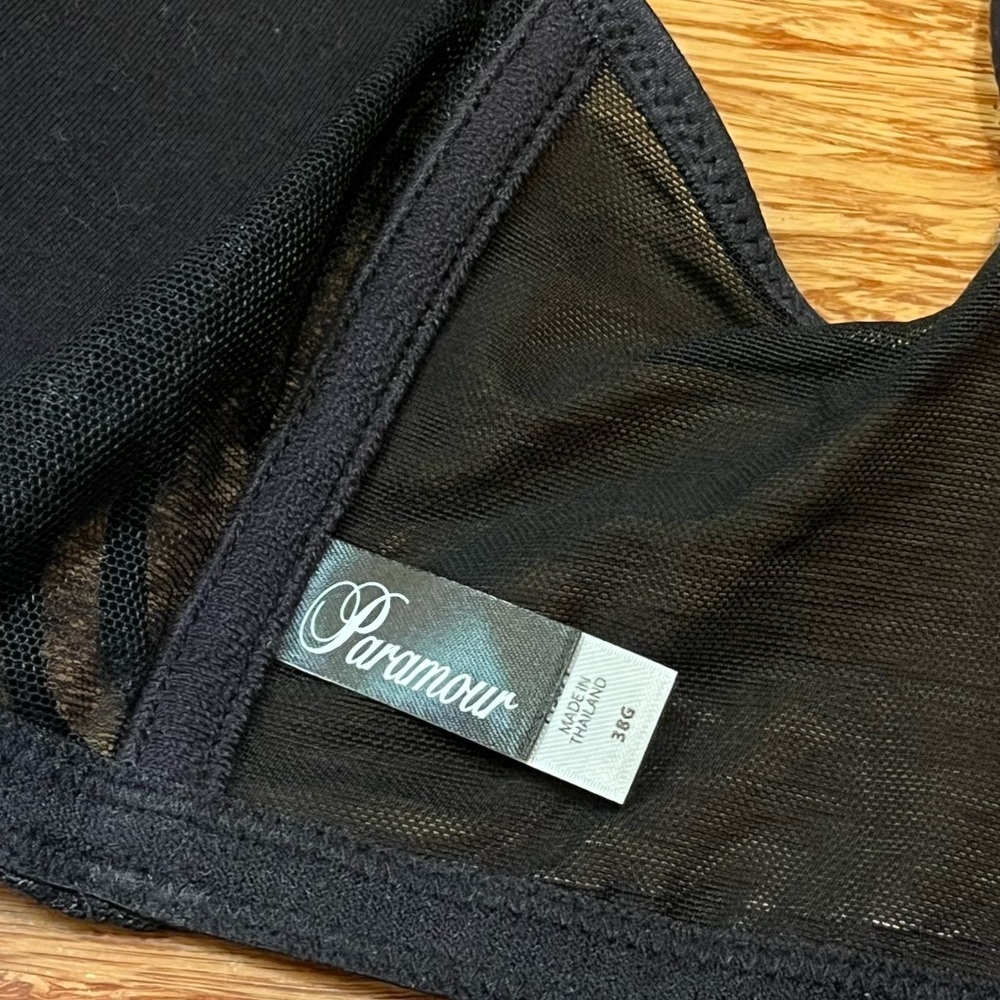 NWT! Paramour by Felina Angie Front Close Minimizer Elegant Black Lace Bra. 38G - Picture 12 of 14